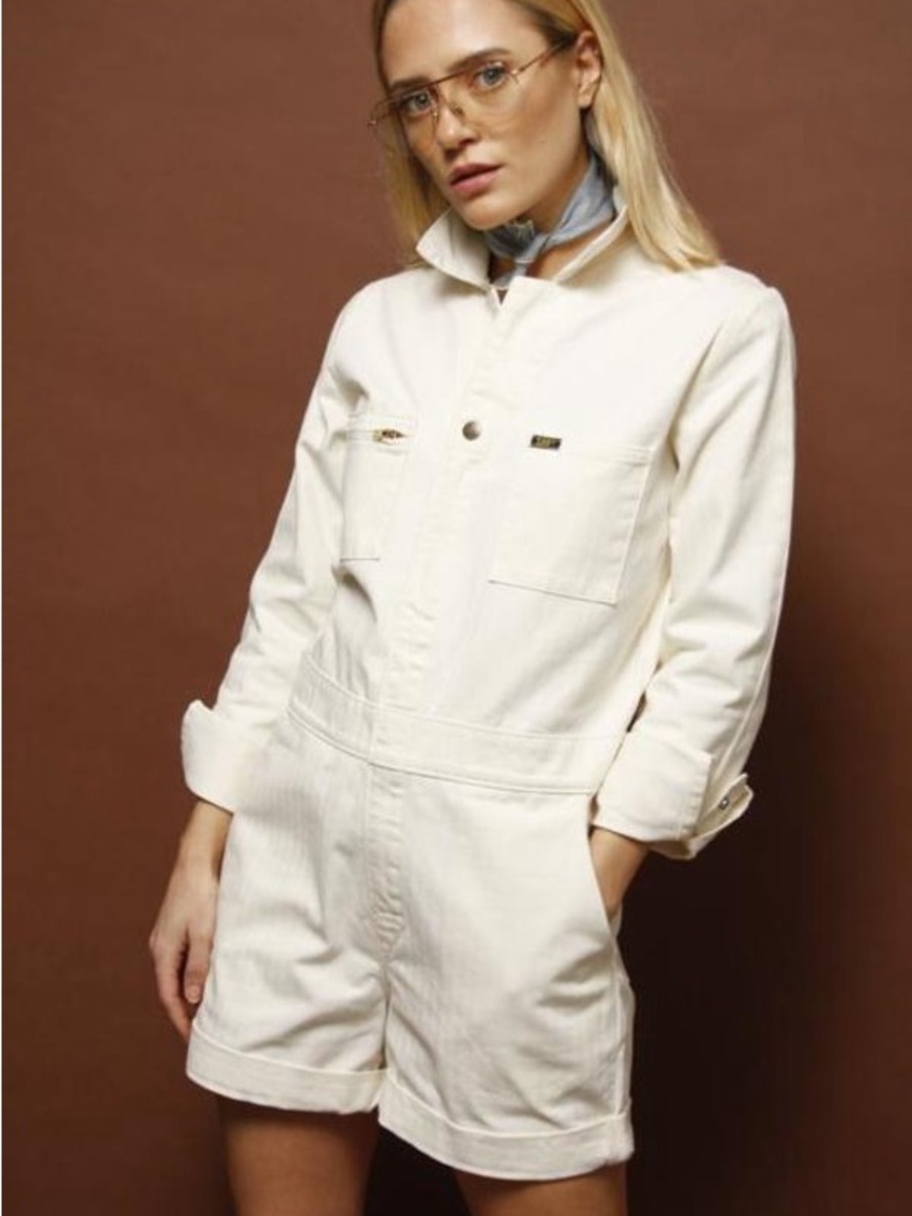 Lee Union Alls Cream 🥛Short Denim romper coveralls